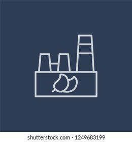 eco Industry icon. eco Industry linear design concept from Ecology collection. Simple element vector illustration on dark blue background.