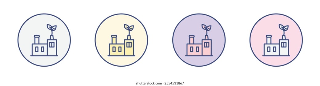 Eco industry icon Thin line flat illustration