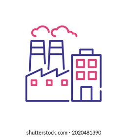 Eco industry vector 2 colours icon style illustration. EPS 10 file