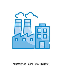 Eco industry vector blue colours icon style illustration. EPS 10 file