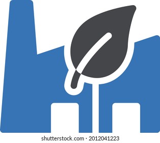 Icono de color de glifo vectorial de la industria ecológica