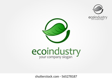 Eco Industry Vector Logo Illustration. Creative abstract leaf icon logo.