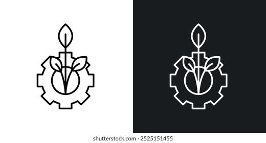 ECO industryline in Thin line black color. flat simple vector symbols illustration.