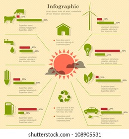 Eco infographic elements. Vector set