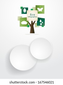 Eco infographics tree (gray backgraund)