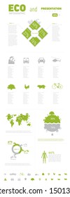 ECO Infograpic Element and Presentation with Worldmap. Print Usage.