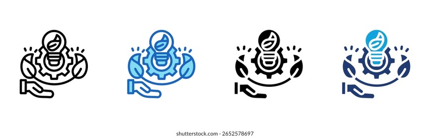 Eco Innovation icon Multi Style Vector Illustration