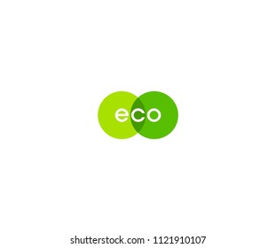 ECO inside smooth green circle logo design