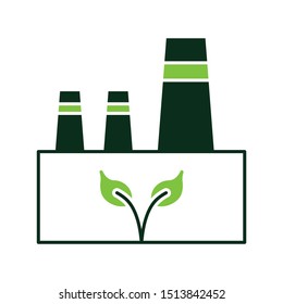 Eco Inudstry Biogas Plant Vector Icon Design