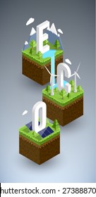 eco isometric concept