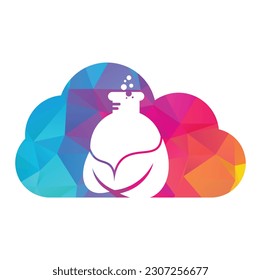 Eco lab cloud shape concept logo template design vector. Natural lab logo designs concept.