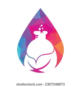 Eco lab drop shape concept logo template design vector. Natural lab logo designs concept.
