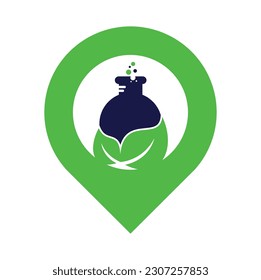 Eco lab gps shape concept logo template design vector. Natural lab logo designs concept.