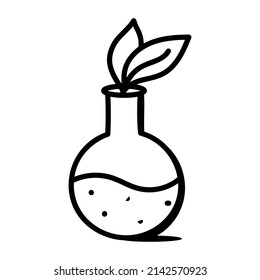 An eco lab icon in doodle design 

