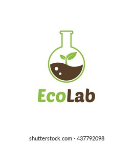Eco Lab icon logo isolated. Organic Laboratory Ecology vector.