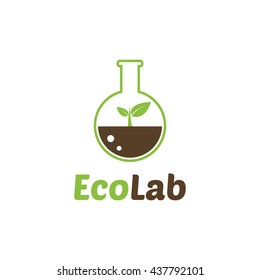Eco Lab icon logo isolated. Organic Laboratory. Natural logo, science icon.