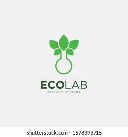Eco Lab with Leaf and bottle lab logo design template. Logo Health, Medical, Nature Lab or Pharmacy Nature, You can make brand identity or symbols for your company.
