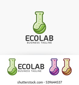 Eco lab logo design. Science and environment logo concept. Vector logo template