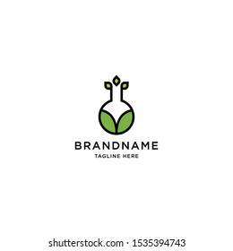 Eco Lab Logo Icon Design Template. Green, Nature, Leaf Science, Vector Illustration