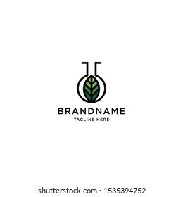Eco Lab Logo Icon Design Template. Green, Nature, Leaf Science, Vector Illustration