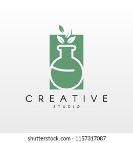 Eco lab Logotype. Creative logo design template. 