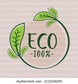 eco label cartel with leaves