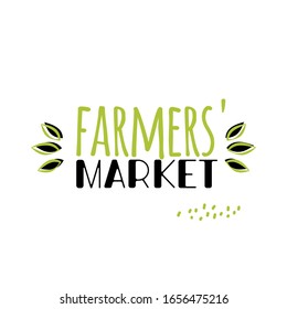Eco label for farmers market. Simple vector logo illustration.