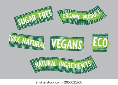 Eco label. Green label with chalk style.