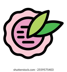 Eco label with green leaves symbolizing natural, organic, and sustainable products or practices