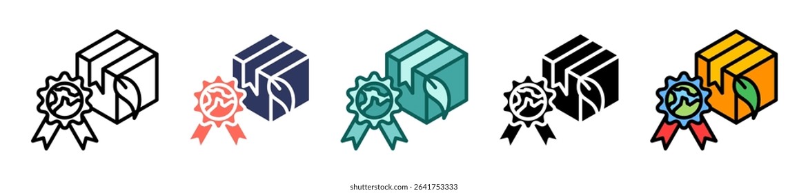 Eco Label Icon Multiple Vector Illustration