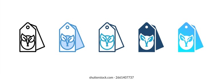 Eco Label icon set multiple style collection