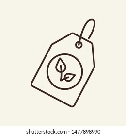 Eco label line icon. Tag, ecology, goods. Eco technology concept. Vector illustration can be used for topics like environment security, ecology, business