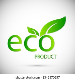 Eco label or logo. Set of healthy natural, organic product badges. Vector illustration