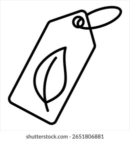 Ilustración vectorial de icono de contorno de etiqueta ecológica