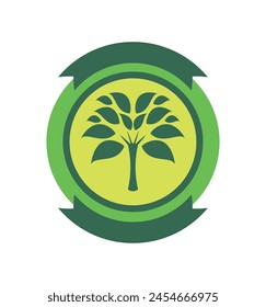 eco label tree isolated design