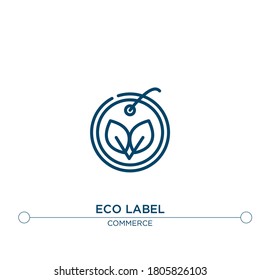 eco label vector line icon. Simple element illustration. eco label outline icon from commerce concept. Can be used for web and mobile
