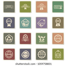 eco label web icons for user interface design