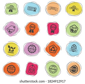 eco label web icons for user interface design