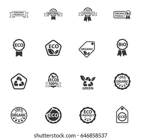 eco label web icons for user interface design