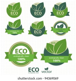 Eco labels with retro vintage design. Vector