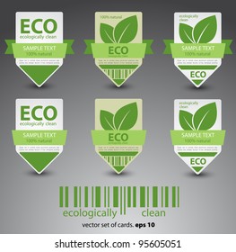 Eco labels with retro vintage design. Vector