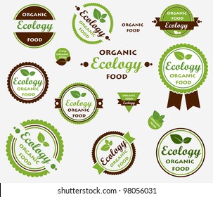 Eco labels with retro vintage design. Vector