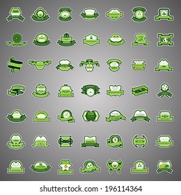 Eco Labels Set - Isolated On Gray Background - Vector Illustration, Graphic Design Editable For Your Design