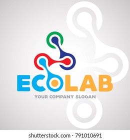 Eco Laboratory Logo Design for Research Laboratory, Creative Business and Company. Vector Logo Template.