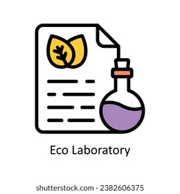 Ilustración de diseño de contorno llenado del vector del laboratorio ecológico. Símbolo del archivo EPS 10 de fondo blanco 