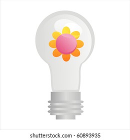 eco lamp with flower