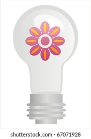 eco lamp with flower inside