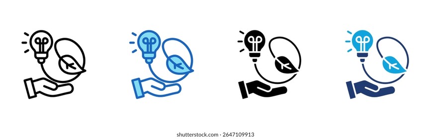 Icono de lámpara ecológica Multi Style Ilustración vectorial