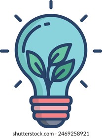 Eco Lamp linear color vector illustration