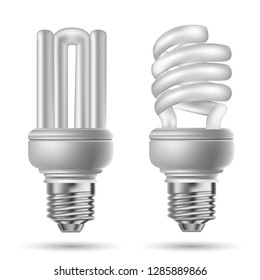 eco lamp on white background, energy saving lamp